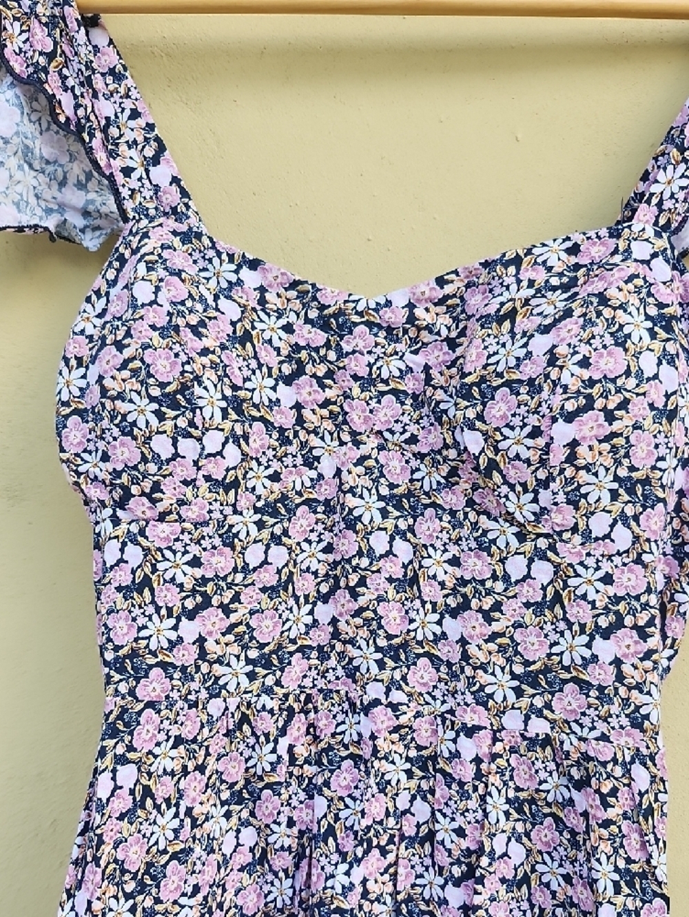 As U Wish Boho Lavender & Navy Floral Asymmetrical Hi-Lo Dress - Picture 13 of 14